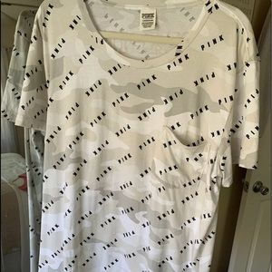 PINK White Camo Tee